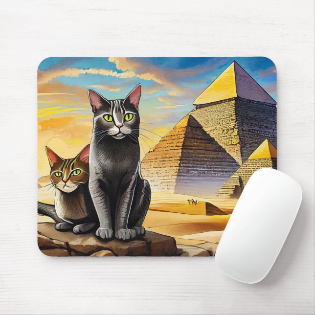 Mousepad Suporte de Mouse Gatos Por Pirâmides! (Com mouse)