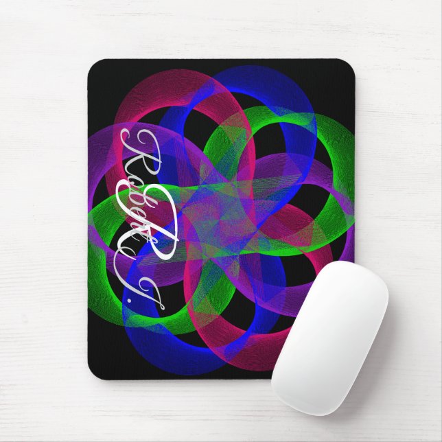 Mousepad Suporte de Mouse Geométrico com Malha de Duplo Laç (Com mouse)