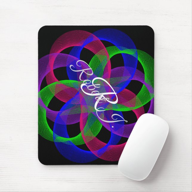 Mousepad Suporte de Mouse Geométrico com Malha de Duplo Loo (Com mouse)