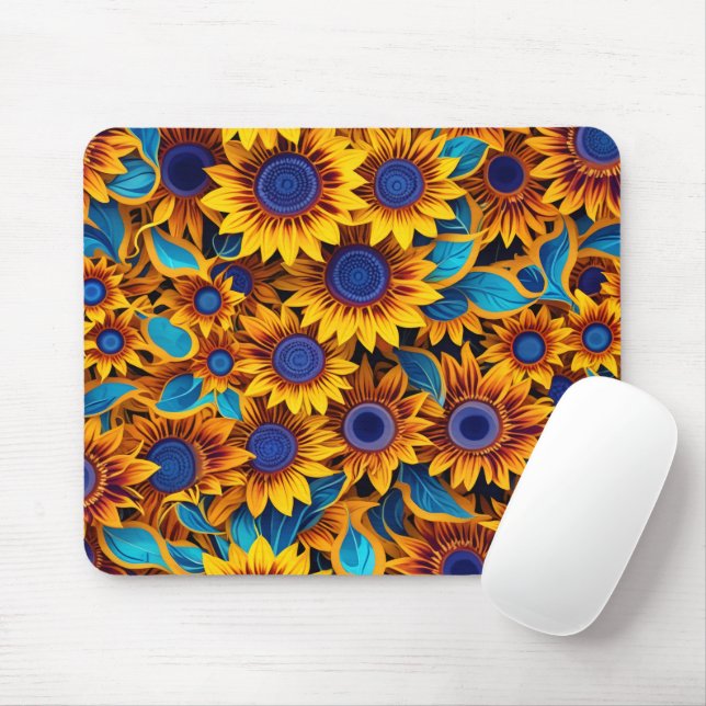 Mousepad Suporte de Mouse Girassol (Com mouse)
