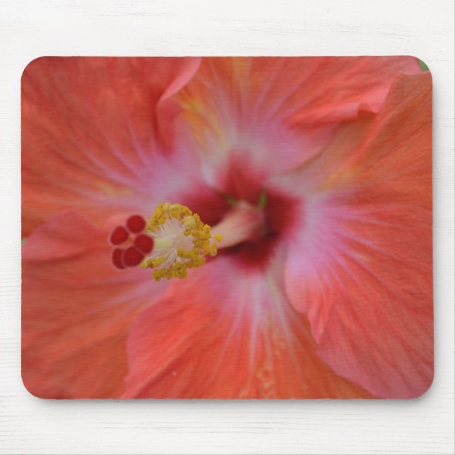 Mousepad Suporte de Mouse Hibisco Laranja (Frente)