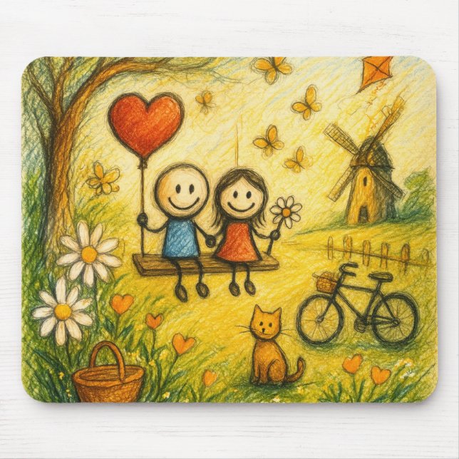 Mousepad Suporte de Mouse Jardim Balanço do Amor Caprichoso (Frente)