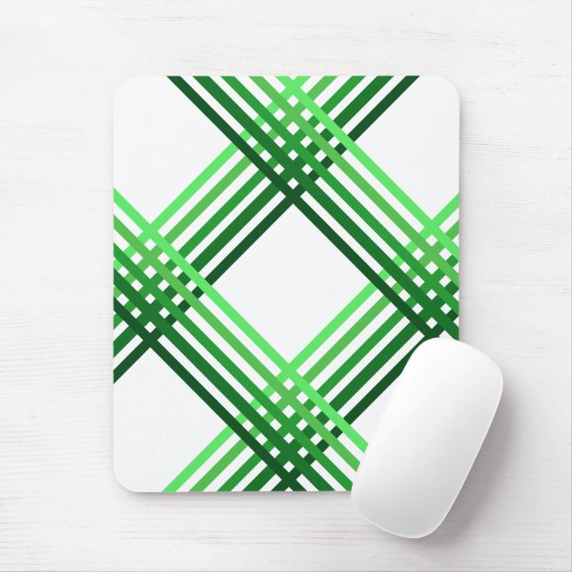 Mousepad Suporte de Mouse - Listras Verdes Cruzadas (Com mouse)