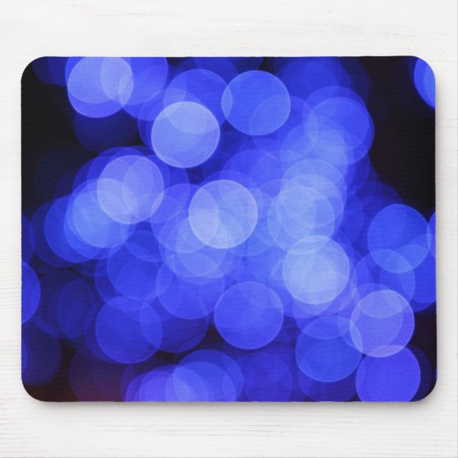 Mousepad Suporte de Mouse Luzes Azuis Desfocadas (Frente)