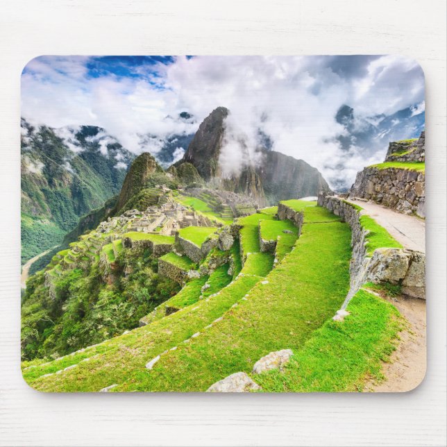 Mousepad Suporte de Mouse Machu Picchu, Cusco - Peru (Frente)
