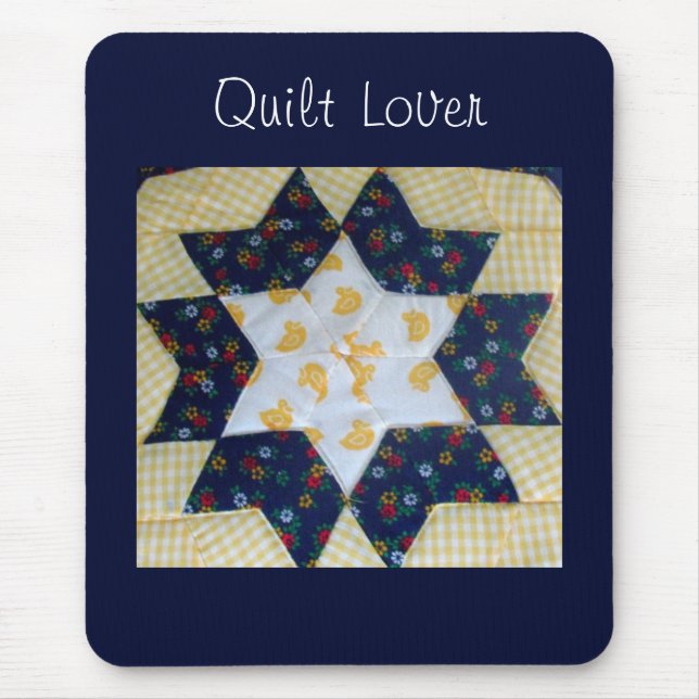 Mousepad Suporte de Mouse - Padrão de Colcha Estrela (Frente)