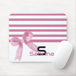 Mousepad Suporte de Mouse Rosa Listras Arco de Coração em A