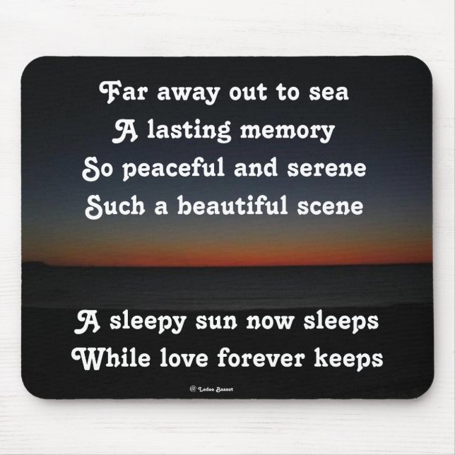 Mousepad Suporte de Mouse Um Sol Sonolento Dorme Poema De L (Frente)