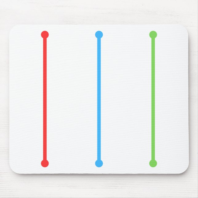 Mousepad Suporte de mouse Vermelho Azul Verde para trabalho (Frente)