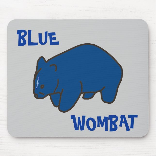 Mousepad Suporte de Mouse Wombat Azul (Frente)