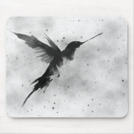 Mousepad SUPORTE DE RATO BEija-FLOR E ESTRELAS PRETAS