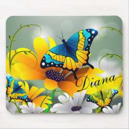 Mousepad Suporte de Rato Borboletas e Margaridas