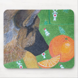Mousepad Suporte de rato de cachorro e laranja