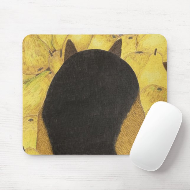 Mousepad Suporte de rato de cachorro e peras (Com mouse)