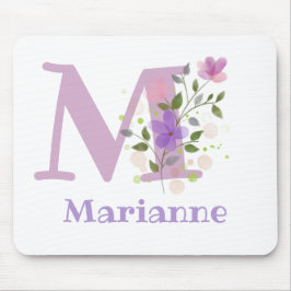 Mousepad Suporte de Rato Inicial Plus Nome & Desenho de Flo