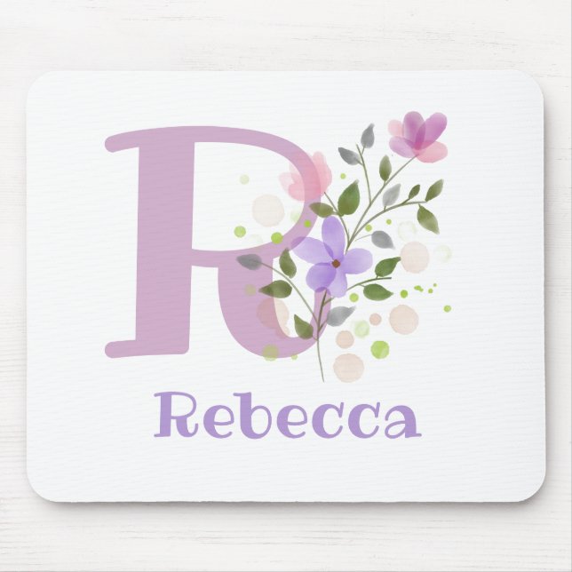 Mousepad Suporte de Rato Inicial Plus Nome & Desenho de Flo (Frente)