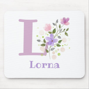 Mousepad Suporte de Rato Inicial Plus Nome & Desenho de Flo