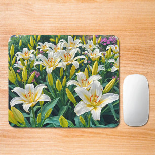 Mousepad Suporte de Rato Lírios Brancos
