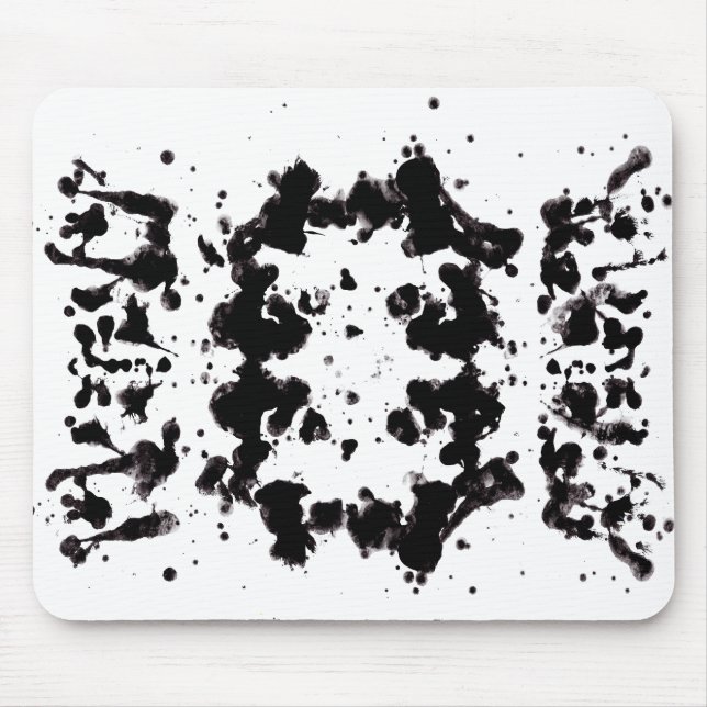 Mousepad Suporte de Rato Preto e Branco Salpicado (Frente)