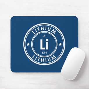 Mousepad Suporte do mouse azul de elemento lítio