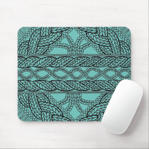 Mousepad Suporte do mouse do KNIT do CABO TEAL