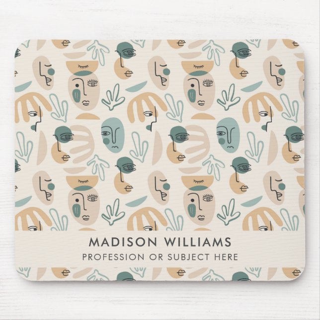 Mousepad Suporte do mouse do monograma personalizado (Frente)