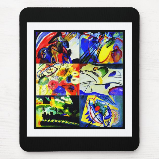 Mousepad Suporte para Mouse Arte Vintage Kandinsky Colagem (Frente)