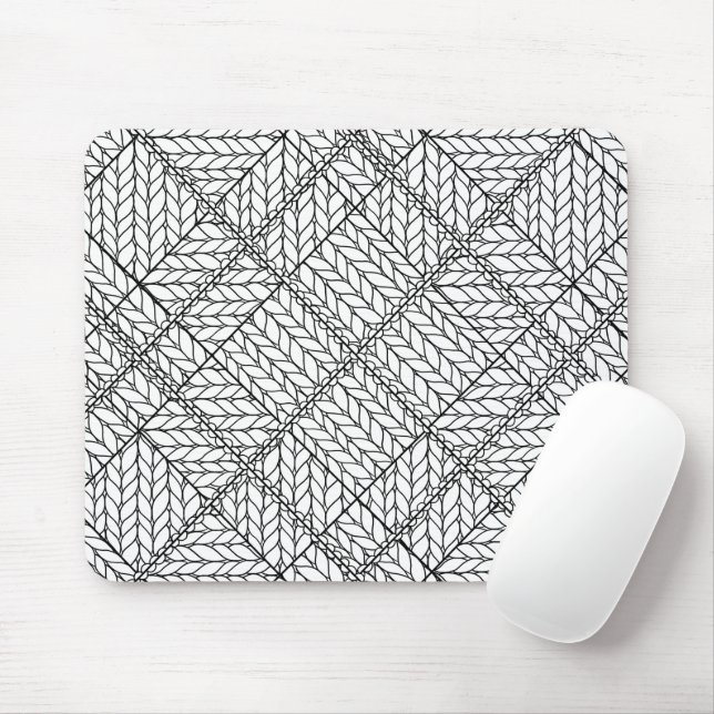 MOUSEPAD SUPORTE PARA MOUSE DE TRICÔ ARGYLE BRANCO (Com mouse)