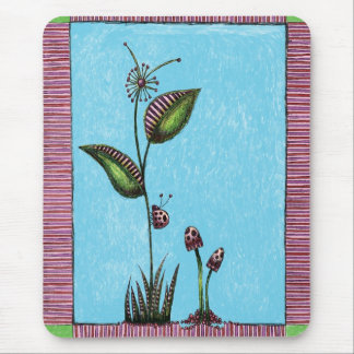 Mousepad Suporte para mouse, Flor Joaninha Cogumelos Esboço