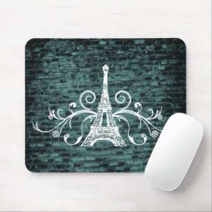 Mousepad Suporte para mouse Grunge Torre Teal Eiffel