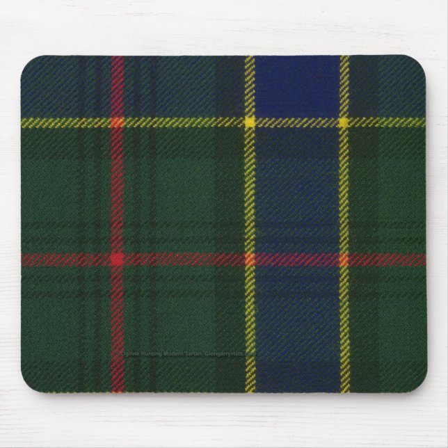 Mousepad Suporte para Mouse Ogilvie Caça Tartã Moderna (Frente)