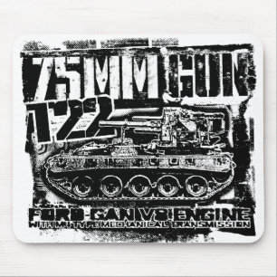 Mousepad Suporte para mouse T22 com arma de 75 mm