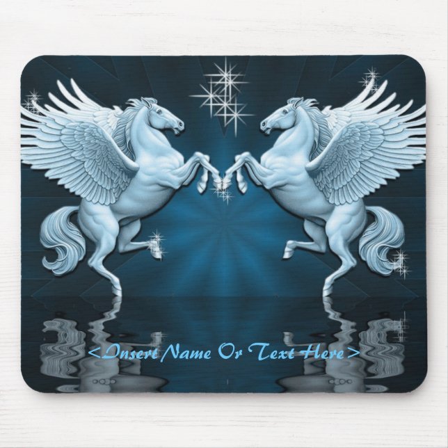Mousepad Suporte para Rato com Reflexões de Pegasus Teal (Frente)