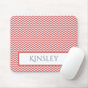 Mousepad Suporte Personalizado para Mouse Red Simple Chevro