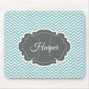 Mousepad Suporte Personalizado para Mouse Teal Chevron