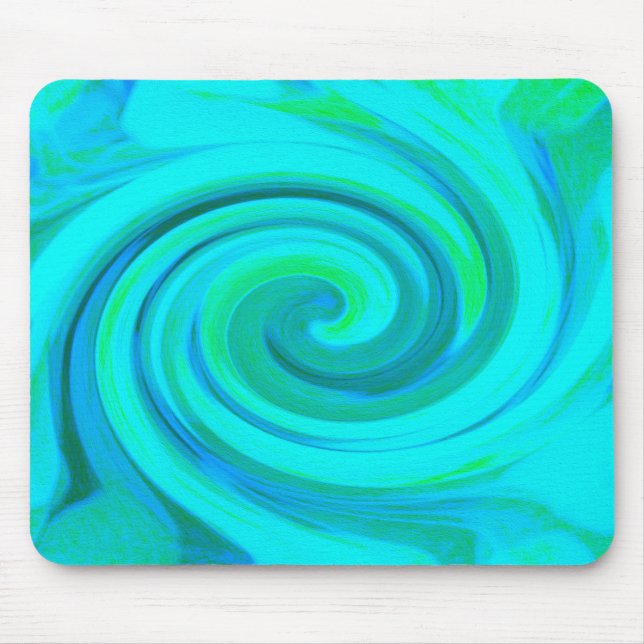 Mousepad Supressão de Arte Líquida de Abstrato Azul Groovy  (Frente)