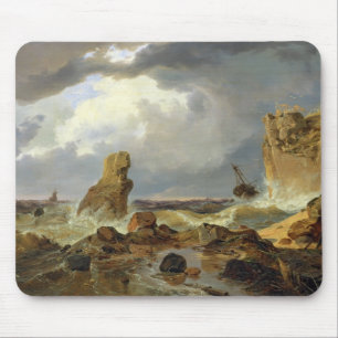 Mousepad Surf em uma costa rochosa, 1835