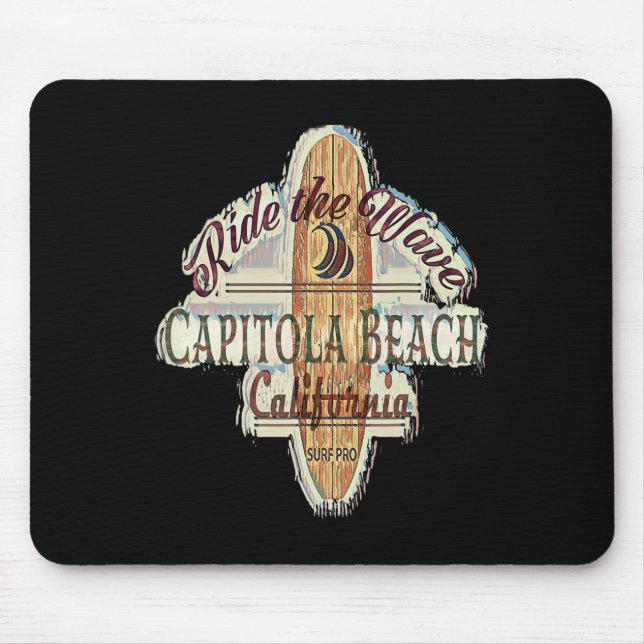 Mousepad Surf, Prancha de Surfe, Longboard Distressed Capit (Frente)