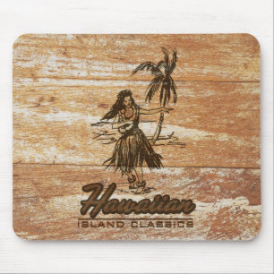 Mousepad Surf Shack Hawaiian Faux Wood