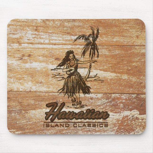 Mousepad Surf Shack Hawaiian Faux Wood (Frente)