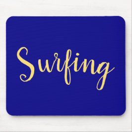 Mousepad SURFANDO Script Elegante Fundo Real Azul