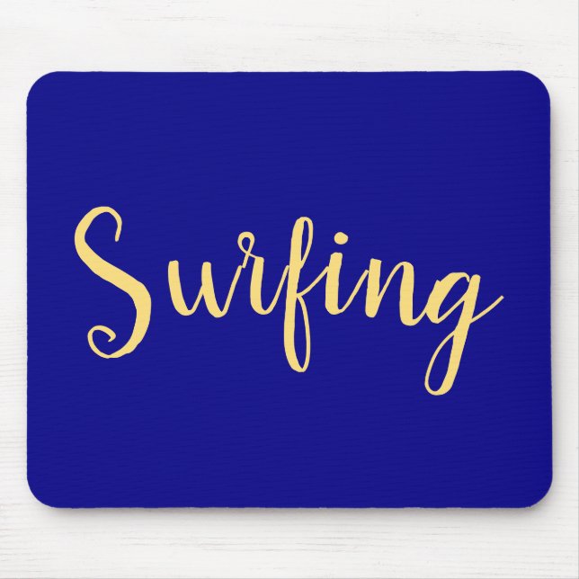 Mousepad SURFANDO Script Elegante Fundo Real Azul (Frente)