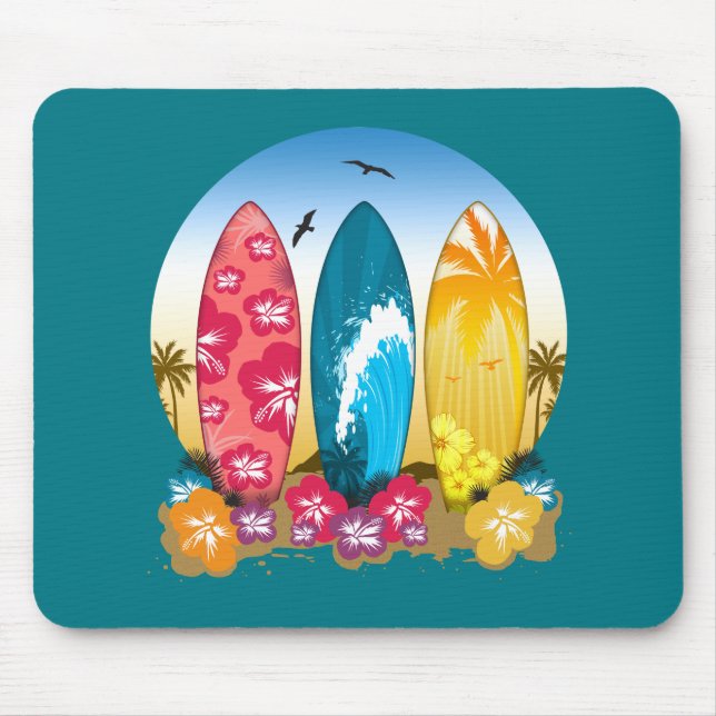 Mousepad Surfboard Beach (Frente)