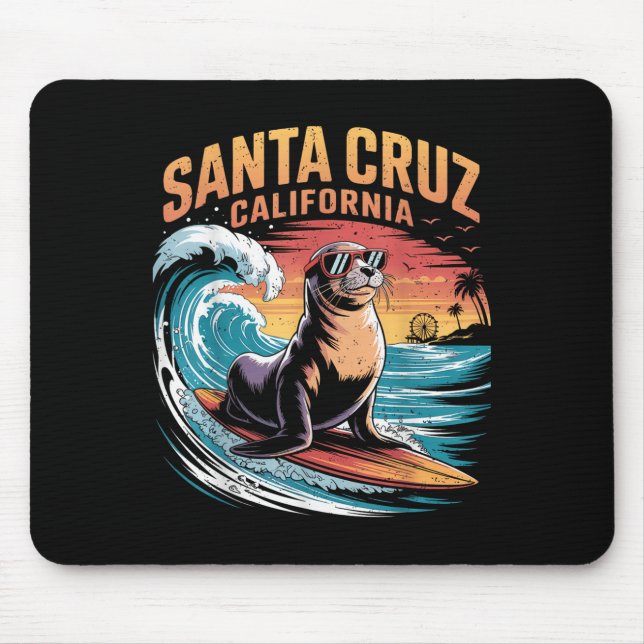 Mousepad Surfer Surfing 70 e 80 Papais noeis Cruz Californi (Frente)
