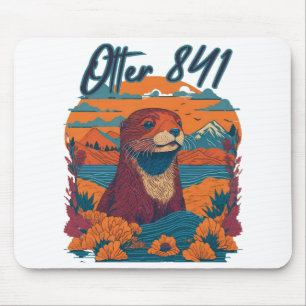 Mousepad Surfing Otter 841 Otter My Way California Sea Otte