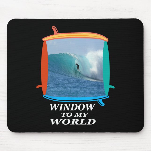 Mousepad Surfista, Surfando, Ondas, Oceano, Janela de Pranc (Frente)
