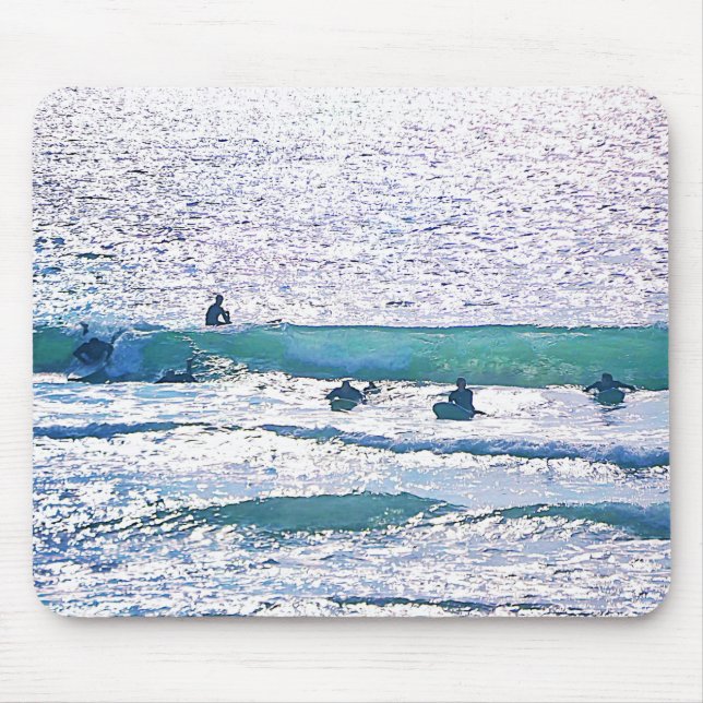 Mousepad Surfistas - Pad de Mouse de Arte do Oceano (Frente)