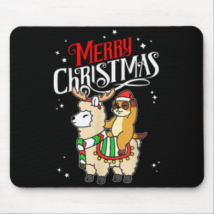 Mousepad Suricata Feliz Natal Rena Lhama Montando Suricata