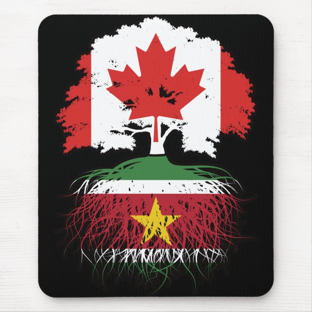 Mousepad Suriname Surinamês Canadense Canadá Raízes da Árvo (Frente)