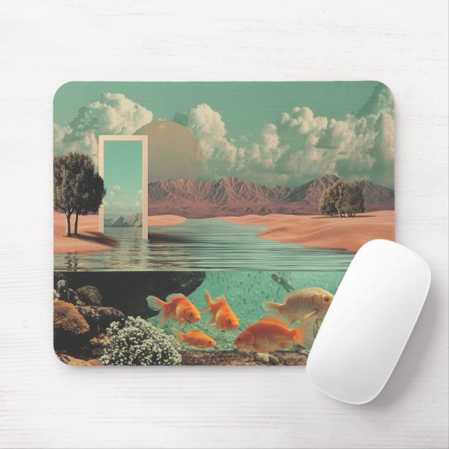 Mousepad Surreal Doorway in Desert with Underwater (Com mouse)